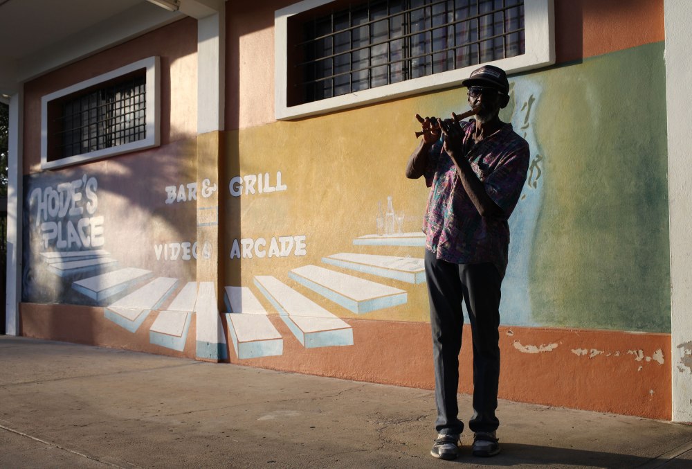 When we arrived to San Ignacio we had our first meal of the day at Hode's where this flute player provided the soundtrack. Photo: Alex Washburn