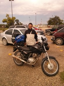 Thiago is riding from Alaska to Brazil, trying now to get through the Belize border Photo: Nathaniel Chaney.