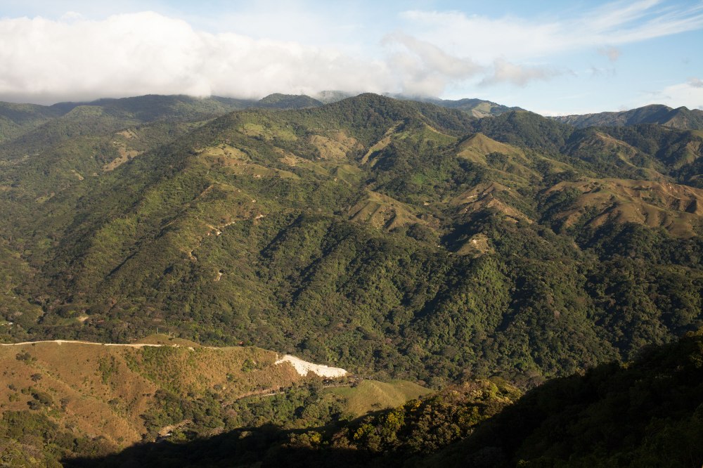The first real day on the road with Dave we were traveling from San Jose to Monteverde to go to the cloud forest. Most of the trip was paved road, however, the turn off to Monteverde was 12 miles of loose gravel and rock on a vertical climb to get to the top. Windy, dusty, and beautiful, the views from Monteverde do not disappoint, as you can see all the way to the ocean. Photo: Alex Washburn