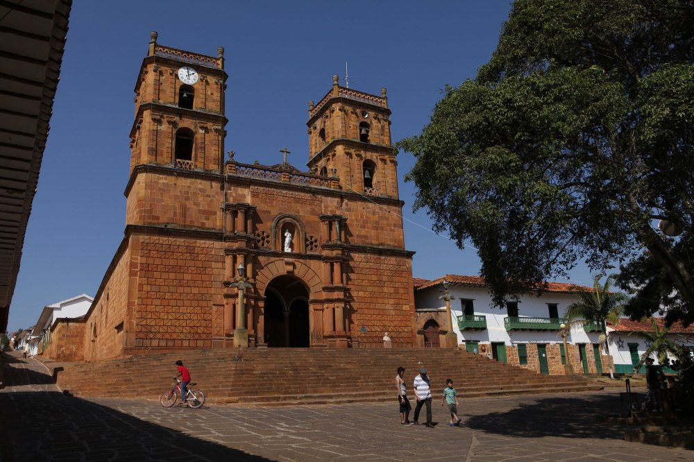 The Cathedral of Barichara dates back to 1705 and seems to dwarf the tiny puebla on the hillside. Photo: Alex Washburn
