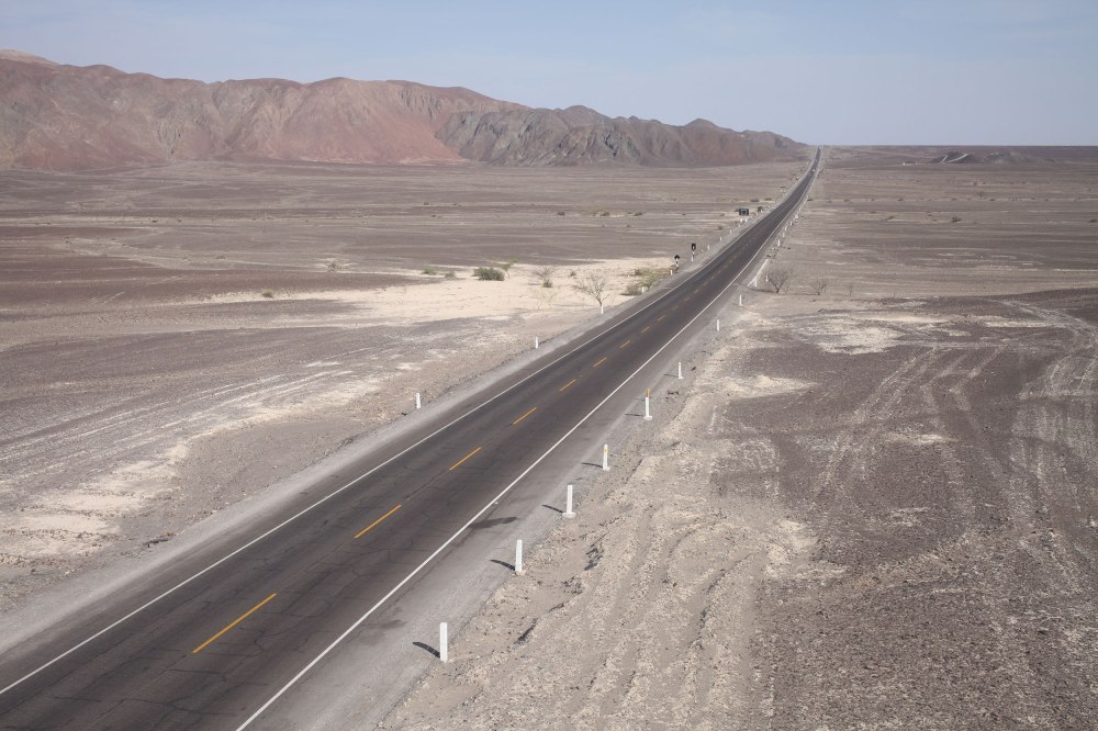 The Peruvian coastal desert is a formidable beast. After almost a week it had beat us into a lethargic submission. This photo was taken just outside of Nasca. Photo: Alex Washburn