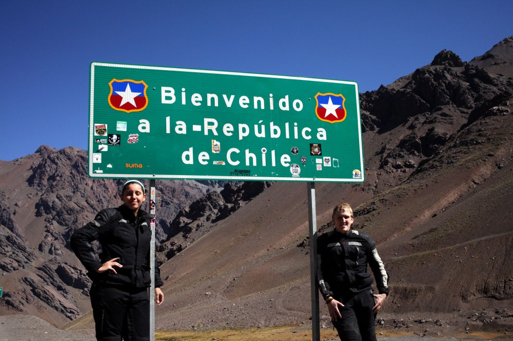 We stopped to take a photo with this sign along with two Harley-Davidson riders. One of the Harley guys used to be the official photographer of HOG Chile so he took this photo for us. Photo: HOG Guy