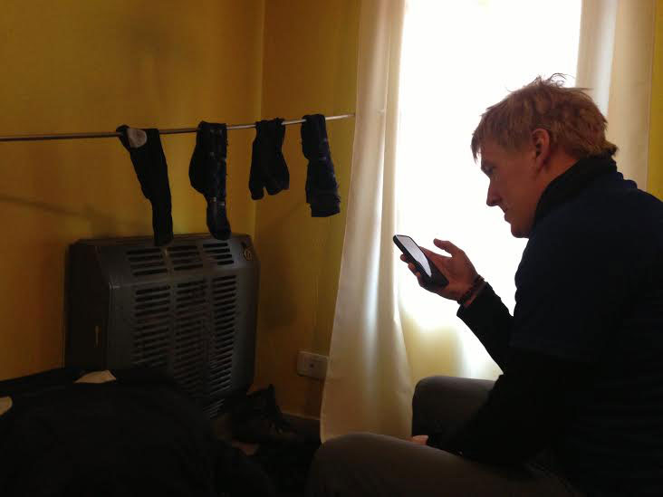 I (Alex) took apart one of the window fixtures in our room to create a drying rack for our clothes. Photo: Alex Washburn